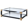 thumbnail image 1 of 5mm Tempered Glass, Square Legs Coffee Table / Functional Storage in Living Spaces, 1 of 2