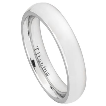8mm Titanium Shiny Domed Wedding Band – Men's Or Ladies – Polished – USA Made