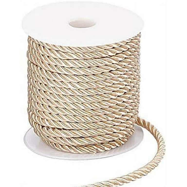 5mm Twisted Cord Trim 3-Ply Polyester Cord Shiny Viscose Cording Decorative  Twine Cord Rope String for Home Décor Costumes Christmas Bag Drawstrings  Graduation Honor Cord 59 Feet 