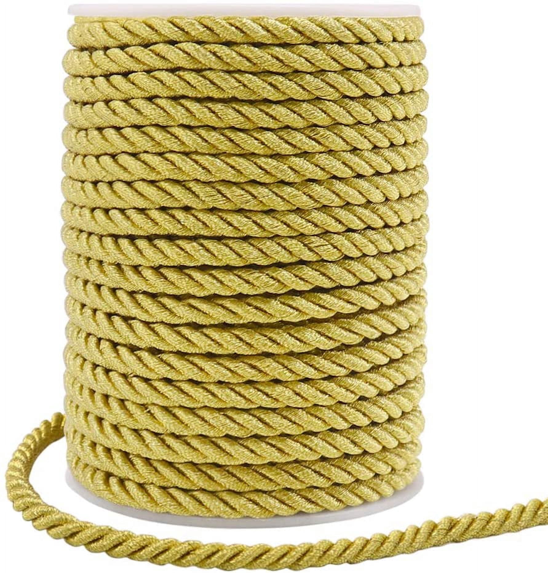 5mm Twisted Cord Trim, 59 Feet Gold Decorative Rope for Curtain Tieback ...