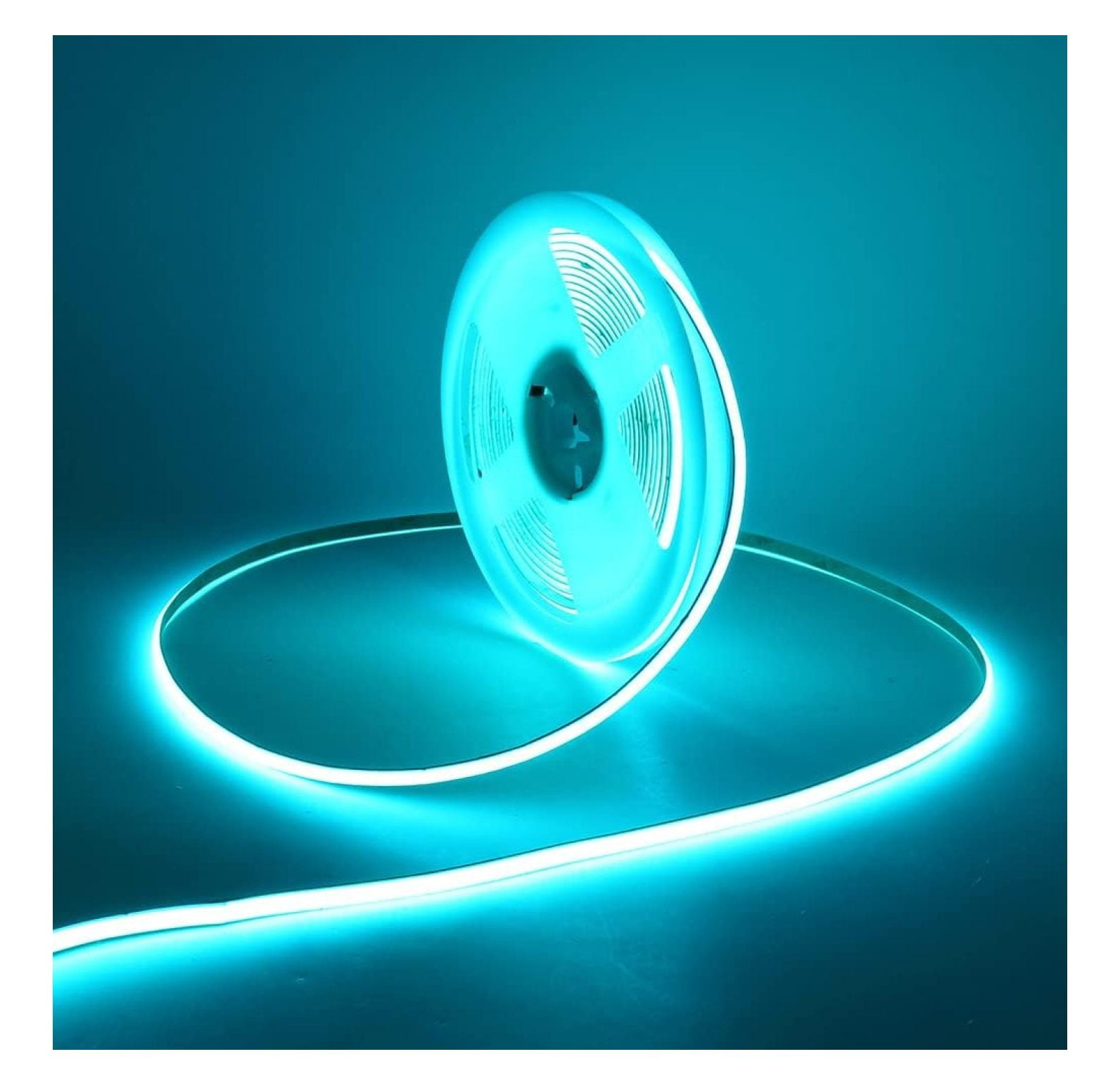 5mm Ultra Thin COB LED Strip 24V Ice Blue Color 16.4FT, RA>90 High CRI LED Tape Light, Cuttable