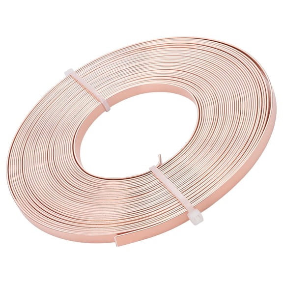 5mm Wide Aluminum Craft Wire - 18 Gauge 32 Feet (Copper Color) - Flat Jewelry Wire for Bezel Making Sculpting Armature DIY Earrings & Rings
