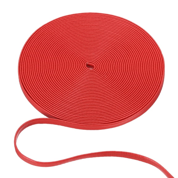 5mm Wide Flat Leather Cord String Leather Trimming Tape, Red