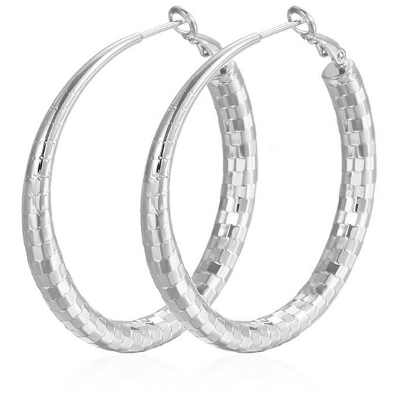 5mm Wide Sterling Silver Hoop Earrings for Women, Large Silver Hoop Earrings Hypoallergenic Lightweight Big Twinkling Silver Hoop Earrings 40/50/60mm,Chunky & Large Gold Hoop Earrings for Girlfriend
