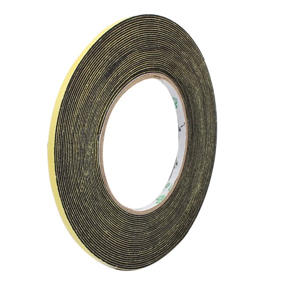 5mm Width 1mm Thickness Single Side Sponge Foam Tape Black 10 Meter Length