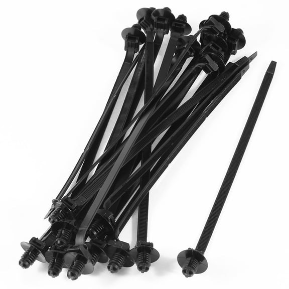 5mm Width Flexible Black Nylon Auto Parts Dome Push Mount Cable Tie 20 Pcs