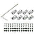 thumbnail image 1 of 5mm to 5mm Bore Rigid Coupling Aluminum Alloy Shaft Coupler Connector for 3D Printers DIY Car Boat Silver 8pcs, 1 of 5