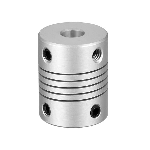 5mm to 6mm Shaft Coupling Flexible Coupler Motor Connector Joint L25xD19 Silver