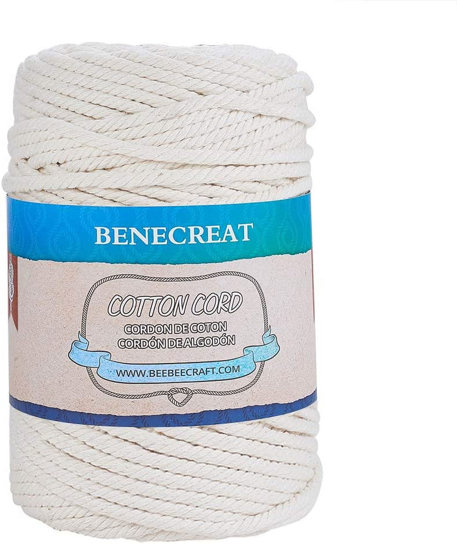 5mm x 110 Yards(328 ft) Macrame Cord 100% Natural Cotton Rope 4-Strand Cotton Cord for Handmade Plant Hanger Wall Hanging Craft Making