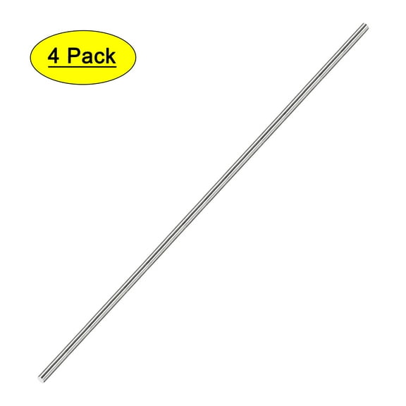 5mm x 450mm 304 Stainless Steel Solid Round Rod for DIY Craft - 4Pcs