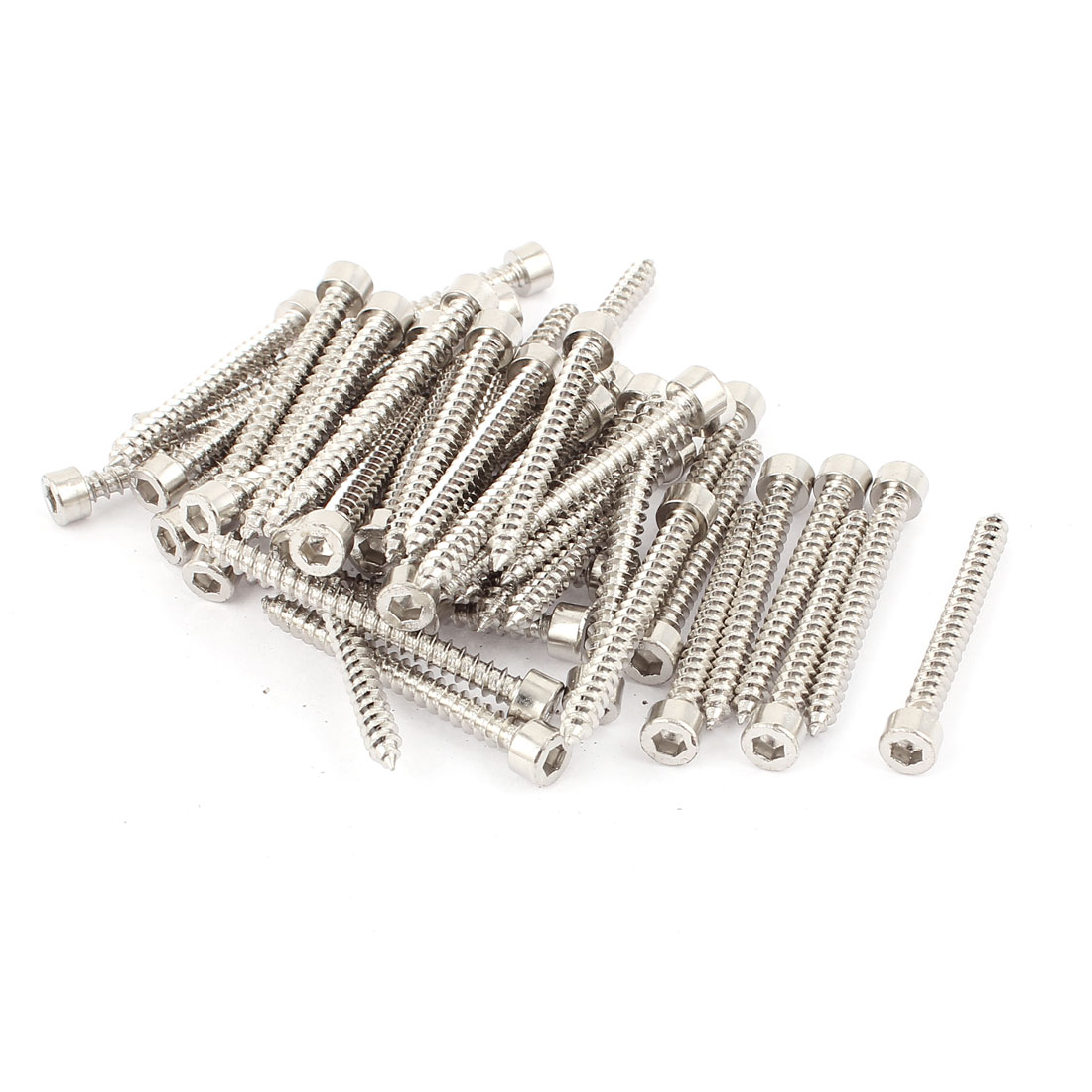 5mm x 50mm Full Thread Nickel Plated Hex Head Self Tapping Screws 50pcs - image 1 of 1