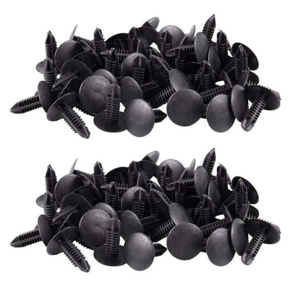 5mm x 5mm Hole Dia Black Plastic Rivets Fastener Push Clips 96 Pcs,96 x Plastic Rivet Fastener,Black