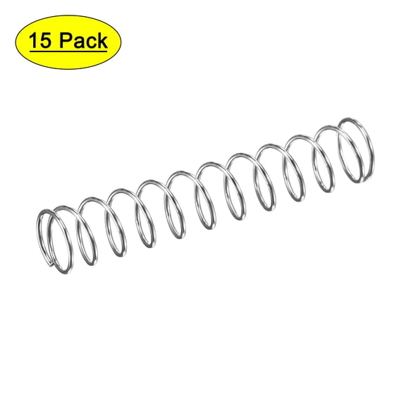 5mmx0.4mmx25mm 304 Stainless Steel Compression Spring 2N Load Capacity 15 pcs