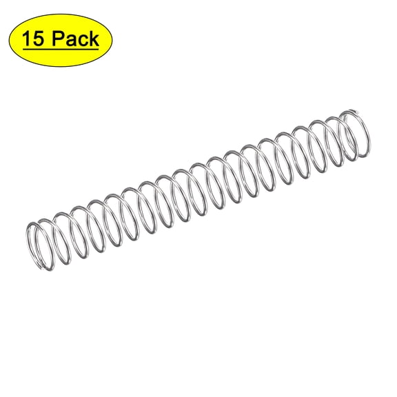 5mmx0.4mmx35mm 304 Stainless Steel Compression Spring 2N Load Capacity 15 pcs