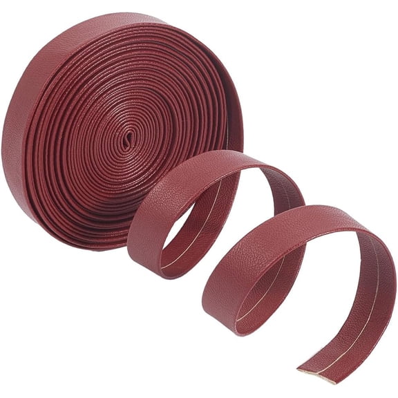 5mx15mm Flat Leather Cord Dark Red Thin Leather Lace String 1mm Thick Double Sided PU Leather Strap Foldover Leather Strips Rope for DIY Craft Pet Collars Jewelry Tooling Workshop