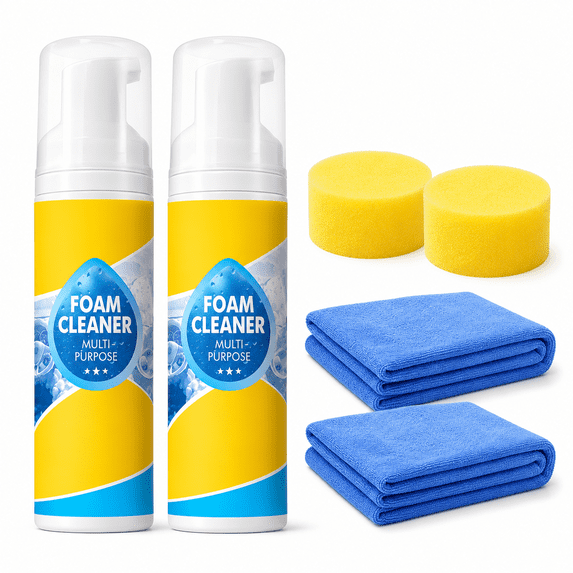 5oz 4-In-1 Multi-Enzyme Foam Cleaner, Powerful Cleaning, No-Rinse for Car Interior, Kitchen Grease, Bathroom Tiles, Sofa Upholstery