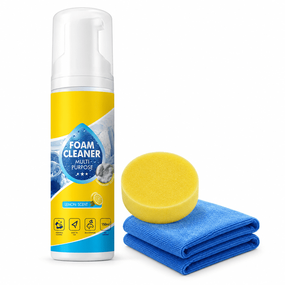 5oz 4-In-1 Multi-Enzyme Foam Cleaner, Powerful Cleaning, No-Rinse for Car Interior, Kitchen Grease, Bathroom Tiles, Sofa Upholstery