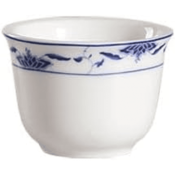 5oz Bone White Blue Porcelain Cup - Round Handleless Cup for Tea, Espresso, and Beverage - For Restaurants, Catering, Cafes, and Dining (12)