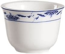 5oz Bone White Blue Porcelain Cup - Round Handleless Cup for Tea, Espresso, and Beverage - For Restaurants, Catering, Cafes, and Dining (72)