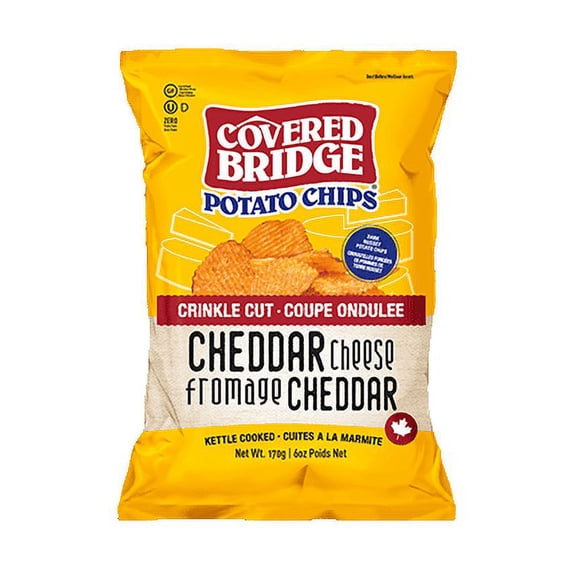 5oz Covered Bridge Crinkle Cut Cheddar Potato Chips 12 Pack