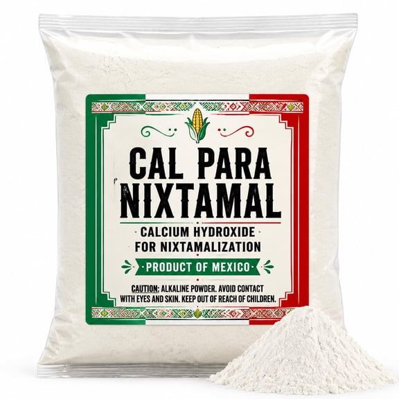 5oz Mexican Cal (Lime Powder), Cal Mexicana Calcium Hydroxide for Nixtamalization & Tortilla Making, Corn Preparation, Imported from Mexico