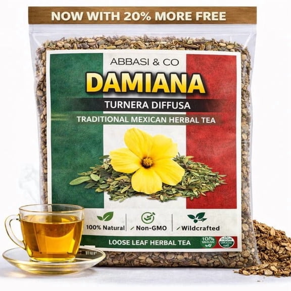 5oz Mexican Damiana Tea Hojas de Damiana Natural Herbal Tea | Wild-Harvested, Mexican Herbal Blend