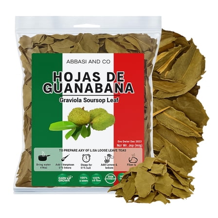 5oz Whole Dried Graviola Soursop Leaves Hoja De Guanabana (400+ Leaves Per Bag), 100% All Natural Delicious Fresh Tea | From Mexico | Premium Wildcrafted Quality. Guanábana (5oz)
