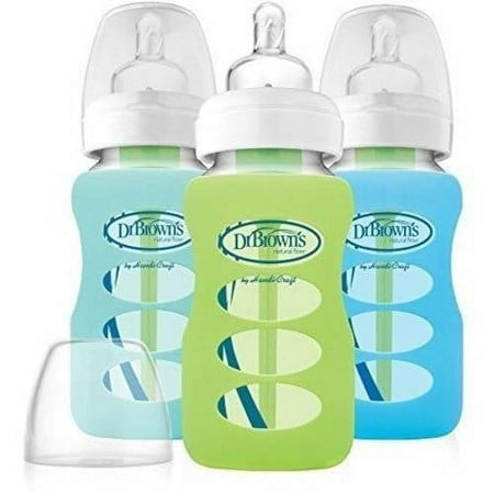 5oz Wide Neck Glass Bottles in Silicone Sleeve, 3pk, Boys