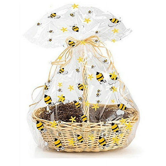 5pack Bumble Bee Gift Wrap Packaging Cellophane Bags
