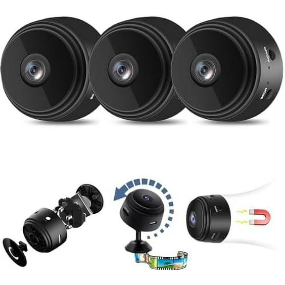 5pack Magnetic Mini Security Camera, Security Camera,Night Vision Motion Detection Security Cam Covert Cameras with App,Mini 1080p HD Wireless Magnetic Security Camera (2PCS)
