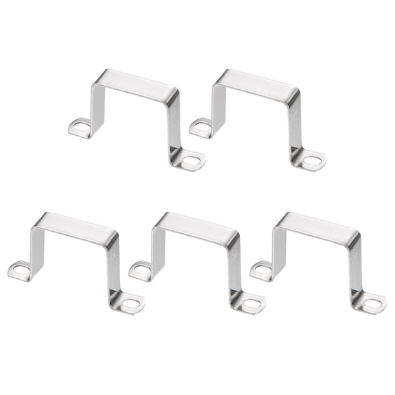 5pack Square Pipe Clamp 50x50mm 304 Stainless Steel Tube Buckle, Silver