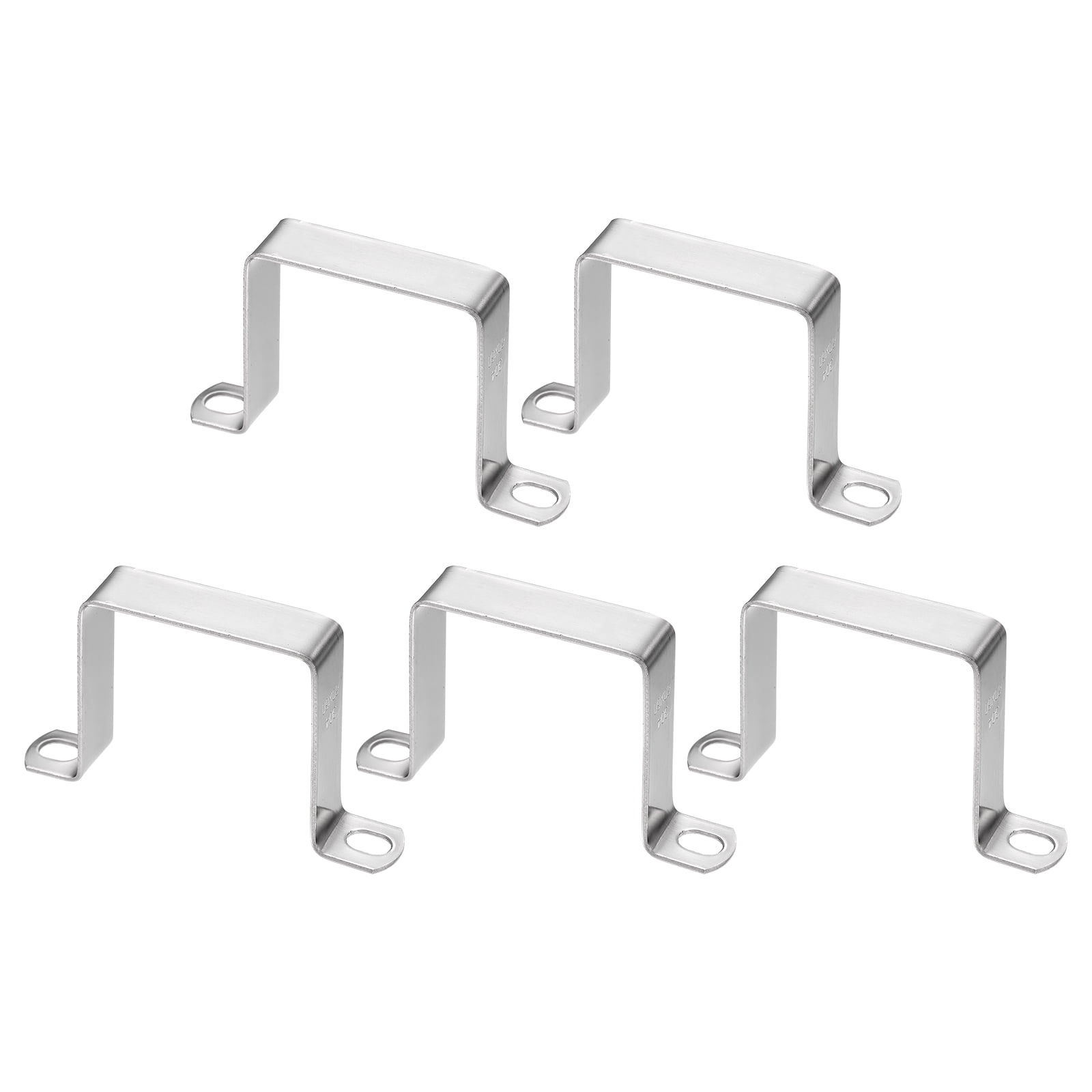 5pack Square Pipe Clamp 60x60mm 304 Stainless Steel Tube Buckle, Silver
