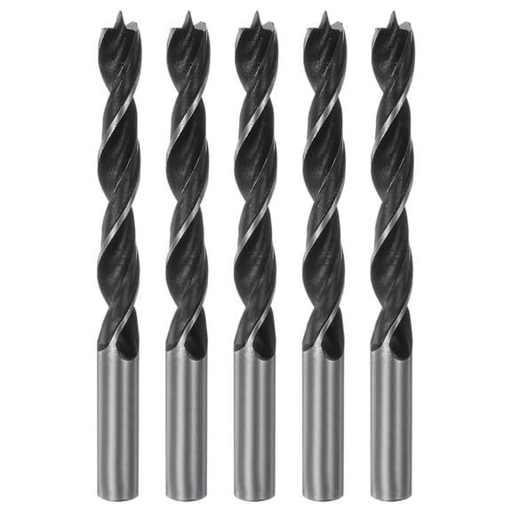 5packs Brad Point Drill Bits 12mm Dia #45 Steel Round Shank Wood Drilling Bit