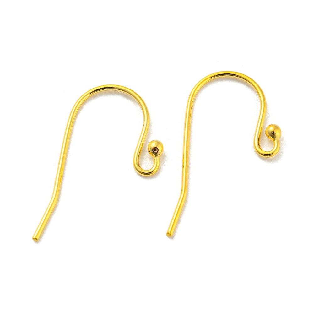 5 Pairs Silver Plated Earring Bases For 10x25mm Cabochon - With 925 Sterling Silver Hooks (Gold Tone)