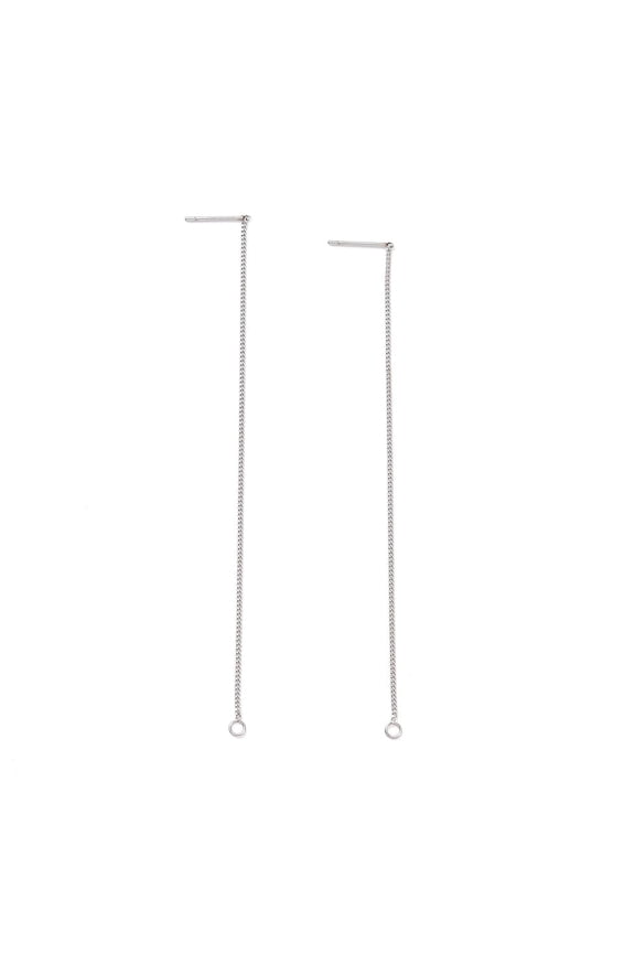 5pairs Non-Tarnish 304 Stainless Steel Stud Earring Finding with Hole Ear Thread Stainless Steel color 109x1x0.4mm Hole: 1.7mm Pin: 0.7mm