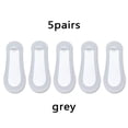 thumbnail image 1 of 5pairs Non-slip Invisible Socks Slippers Seamless Ice Silk Boat Socks Summer Thin Solid Casual Breathable Low Cut Socks Women, 1 of 9