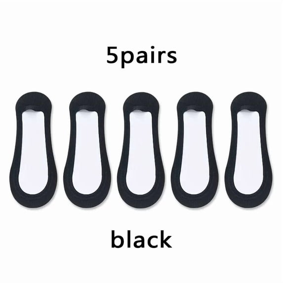 5pairs Non-slip Invisible Socks Slippers Seamless Ice Silk Boat Socks Summer Thin Solid Casual Breathable Low Cut Socks Women