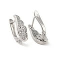 thumbnail image 1 of 5pairs Rack Plating Brass Micro Pave Cubic Zirconia Hoop Earring Findings with Latch Back Closure with Vertical Loops Wings Cadmium Free & Lead Free 18x7x11mm Hole: 1.2mm Pin: 1mm, 1 of 2
