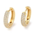 thumbnail image 1 of 5pairs Rack Plating Ring Brass Micro Pave Cubic Zirconia Hoop Earrings Long-Lasting Plated Lead Free & Cadmium Free Real 18K golden Plated Clear 19x4mm, 1 of 2