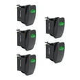 thumbnail image 1 of 5pc 12V DC 20A 3-Pin SPST LED On/Off Rocker Switch Kit - GREEN, 1 of 4