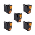 thumbnail image 1 of 5pc 12V DC 20A 4-Pin LED ON-OFF-ON SPDT Rocker Switch Kit - AMBER, 1 of 4