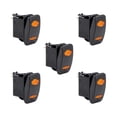 thumbnail image 1 of 5pc 12V DC 20A 4-Pin LED ON-(ON) SPDT Rocker Switch Kit - AMBER, 1 of 4