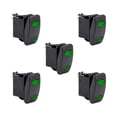 thumbnail image 1 of 5pc 12V DC 20A 4-Pin LED ON-(ON) SPDT Rocker Switch Kit - GREEN, 1 of 4