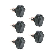 5pc 12V DC 30A 3-Pin SPST LED On/Off Rocker Switches - BLUE