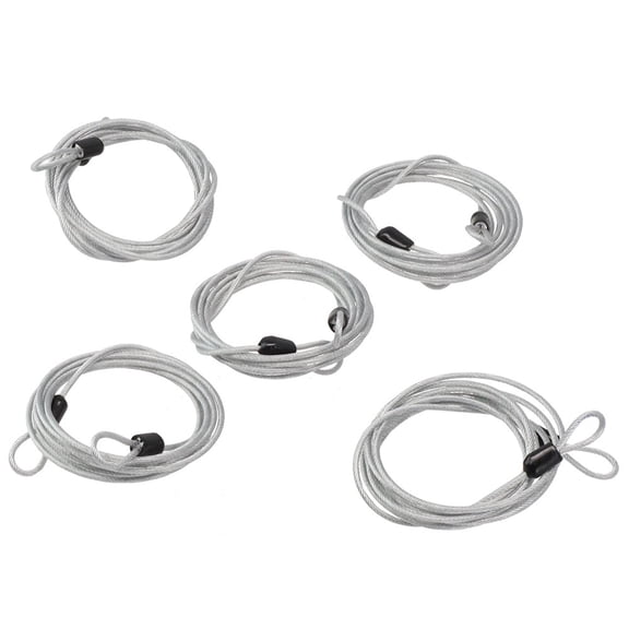 5pc 2m Lock Wire for Braided Steel Double Loop Security Anti Theft Coil Cable Bike
