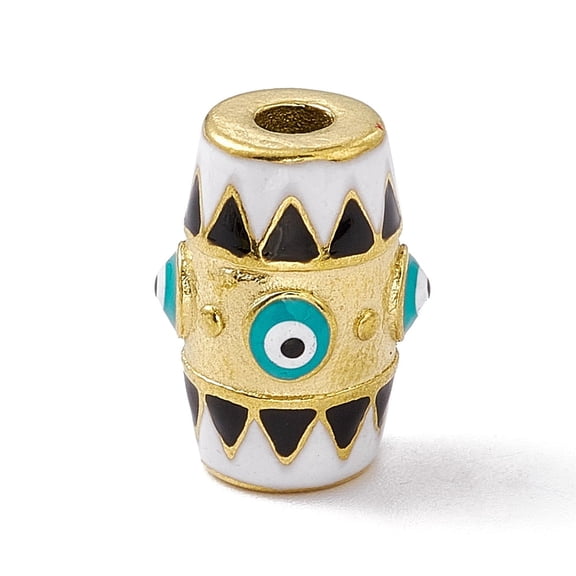 5pc 304 Stainless Steel Enamel Beads Barrel with Golden 16.5x12mm Hole: 3mm