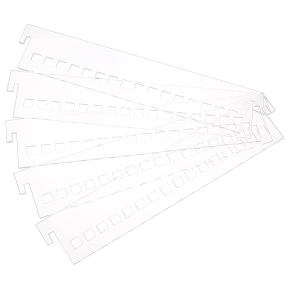 5pc Acrylic Thread Winding Boards Rectangle Floss Bobbin Thread Organizer Card for Cross-Stitch Clear 300x60x3mm Hole: 10x10mm
