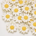 thumbnail image 1 of 5pc Alloy Pendants with Enamel Flower/Daisy Light Gold White 27x25x2.5mm Hole: 3mm, 1 of 2