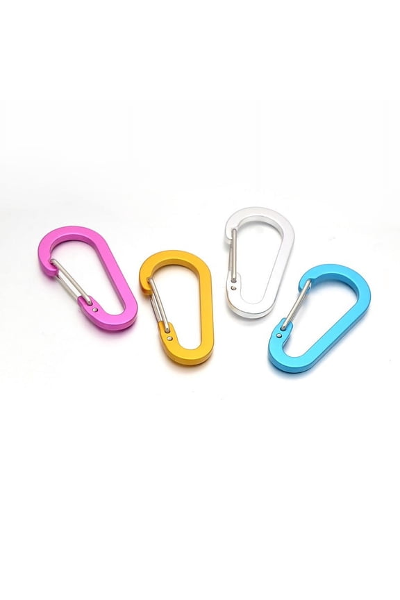 5pc Aluminum Rock Climbing Carabiners Key Clasps Quick Links with Iron Findings Mixed Color 60.5x30.5x9mm