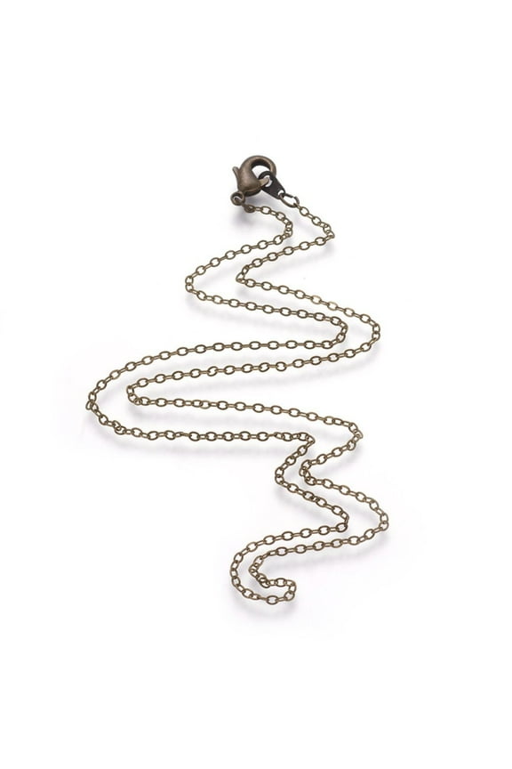5pc Antique Bronze Color Brass Necklaces chain link: about 1.5mm wide 2mm long 18 inch long